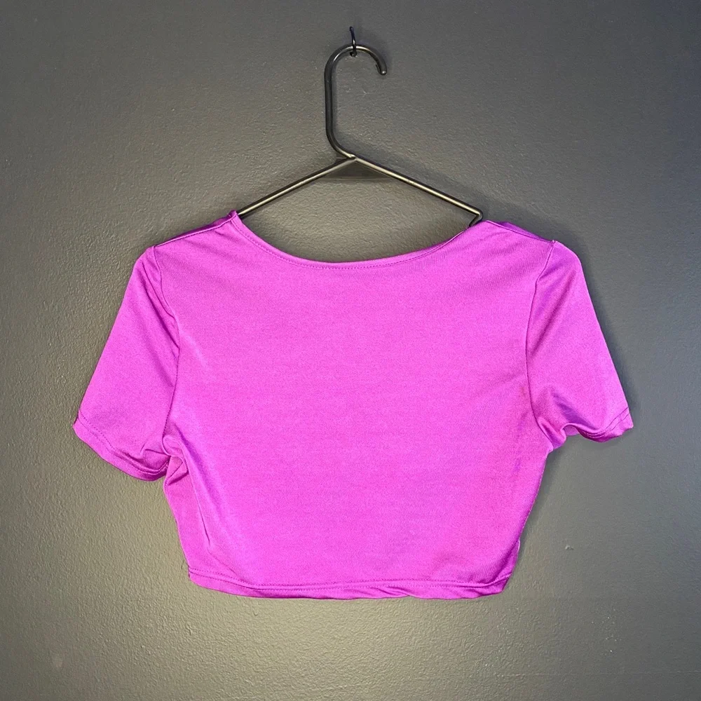 Cutout Front Crop Top Us Women’s S Purple Unbranded - Picture 3 of 4